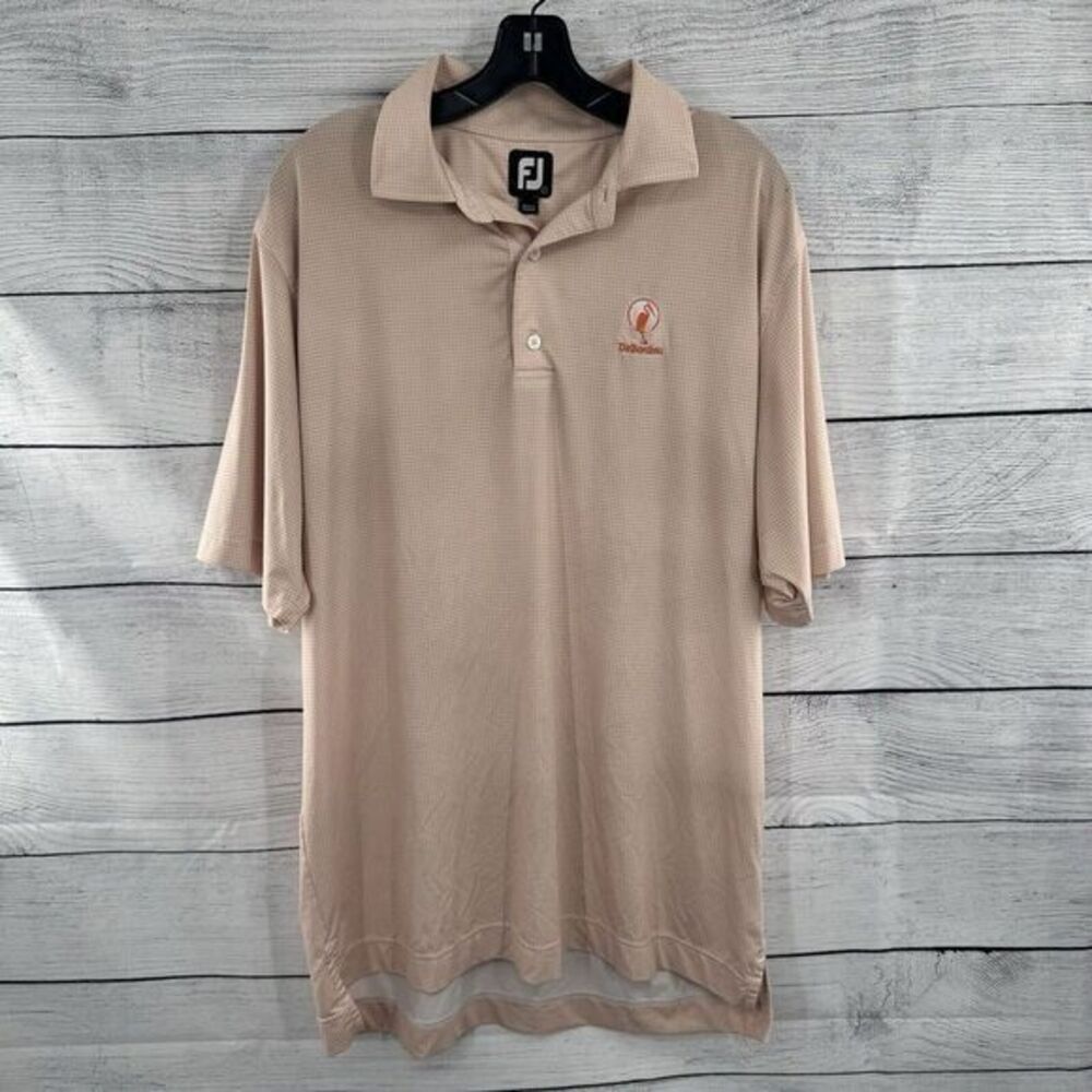 FootJoy Performance Polo Shirt Mens Large Houndstooth Wicking Golf Stretch Logo